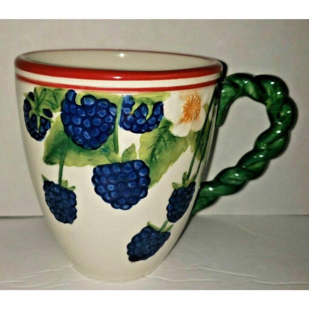 Rare Cracker Barrel "BERRIES" Blackberry - Coffee/Tea/Cocoa MUG China Iron Stone